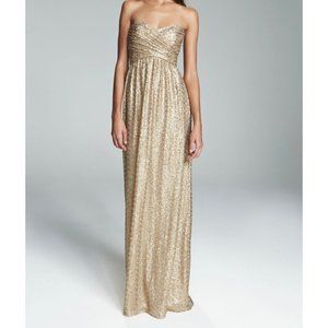 Amsale 'London' Sequin Tulle Strapless Gown formal dress long bridesmaid 8
